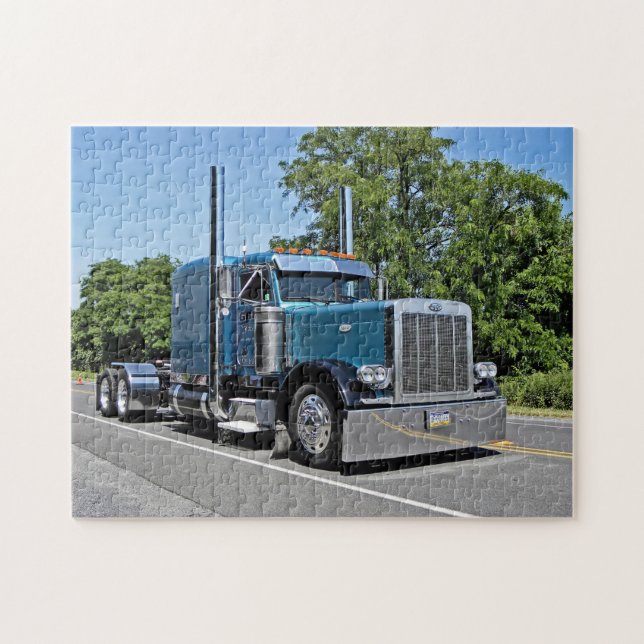 Hellblaues flaches Puzzlespiel 379 Puzzle (Horizontal)