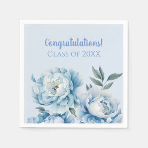 Hellblaues florales Abschluss-Design  Serviette