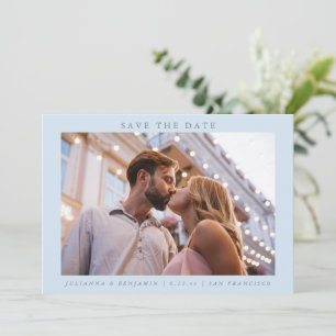 Hellblaues Foto Minimalistische Moderne Elegante H Save The Date