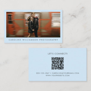 Hellblaues Foto-Portfolio-QR-Creative-Branding Visitenkarte