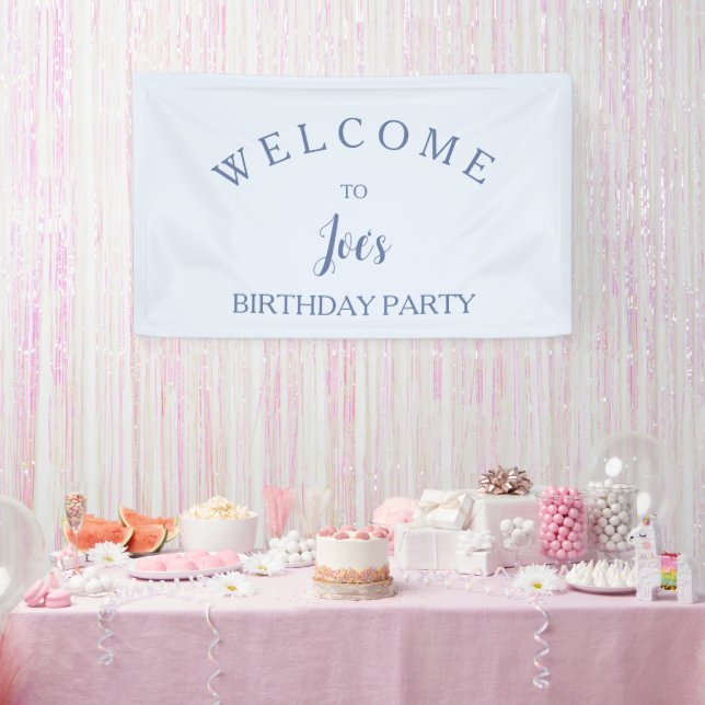 Hellblaues Gender-neutrales Geburtstagsgeschenk Banner (Party)