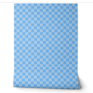 Hellblaues geometrisches Schachbrettmuster Tapete
