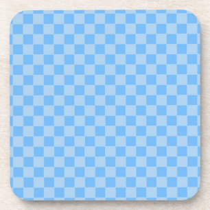 Hellblaues geometrisches Schachbrettmuster Untersetzer