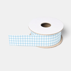 Hellblaues Gingham-Muster-Band Ripsband