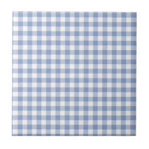 Hellblaues Gingham-Muster Klassischer Karomuster-D Fliese