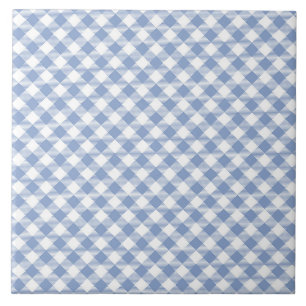 Hellblaues Gingham-Muster Klassischer Karomuster-D Fliese