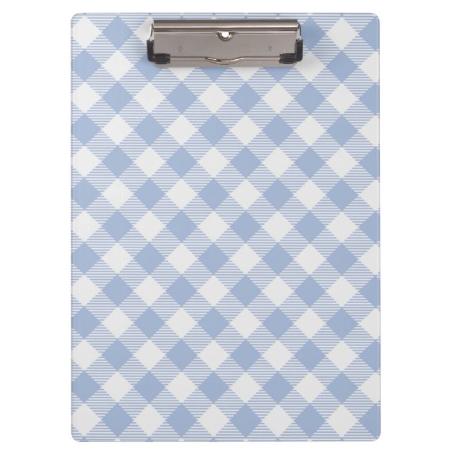 Hellblaues Gingham-Muster Klassischer Karomuster-D Klemmbrett (Vorderseite)