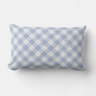 Hellblaues Gingham-Muster Klassischer Karomuster-D Lendenkissen