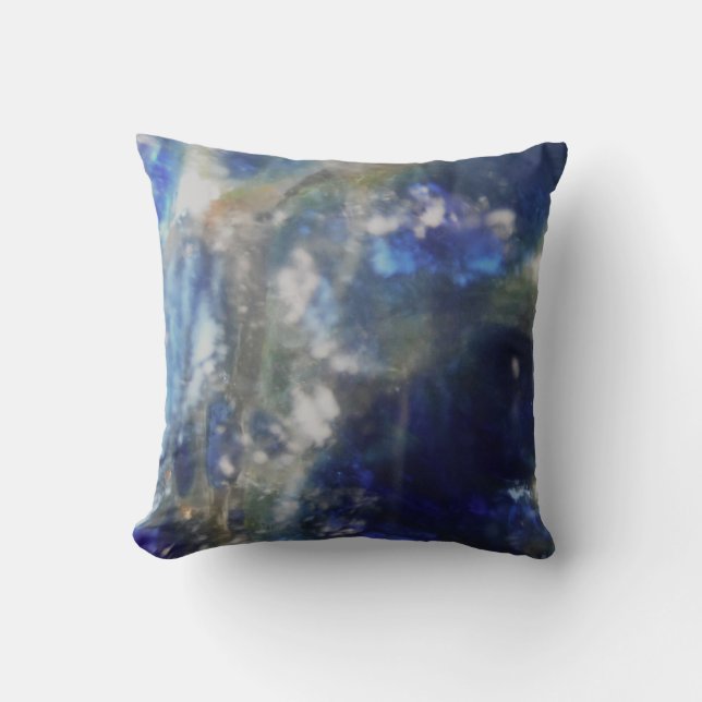 hellblaues Glas fast massiv blaues Kissen (Vorderseite)