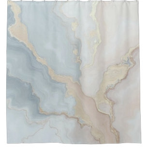 Hellblaues Grau Beige Creme Abstrakt Duschvorhang