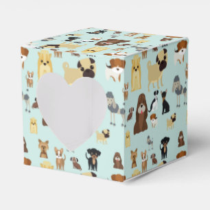 hellblaues Hundemuster. Geschenkschachtel
