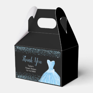 Hellblaues Kleid mit falschem Glitter Sweet 16 Geb Geschenkschachtel