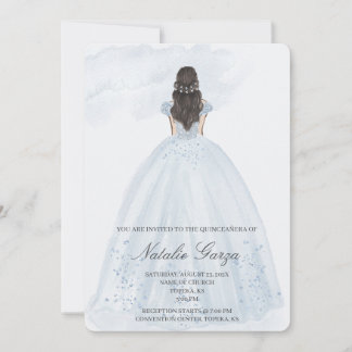 Hellblaues Kleid quinceañera einladen Einladung