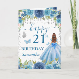 Hellblaues Kleid Rothaarige Prinzessin Geburtstag Karte