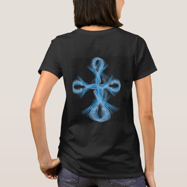 hellblaues Kreuz T-Shirt (Rückseite)