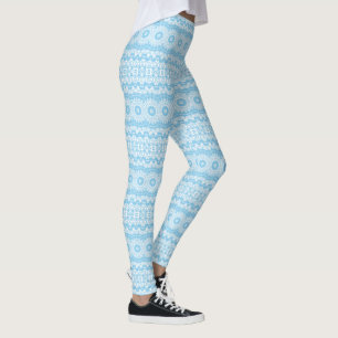Hellblaues Mandala-Musterdesign Leggings
