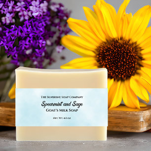 Hellblaues Pergament Papier Stil Seife Bauch Band
