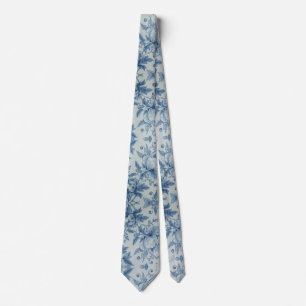 Hellblaues Porzellan-Blumen-Hochzeitsgeschenk für Krawatte