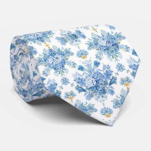 Hellblaues Porzellan-Blumen-Hochzeitsgeschenk für Krawatte