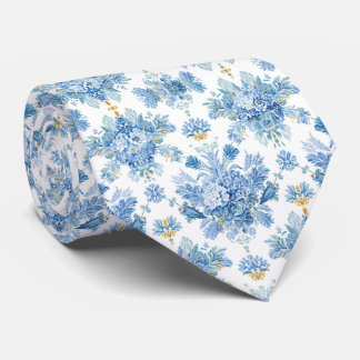 Hellblaues Porzellan-Blumen-Hochzeitsgeschenk für Krawatte