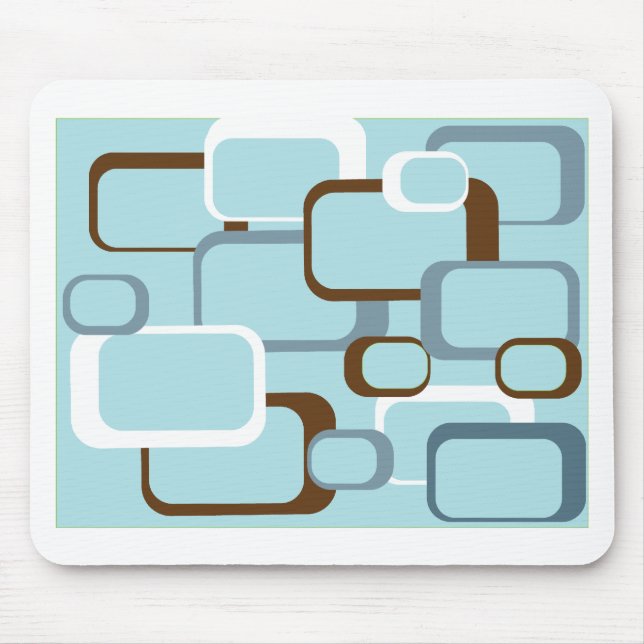 hellblaues Retro-Quadrat-Mauspad Mousepad (Vorne)
