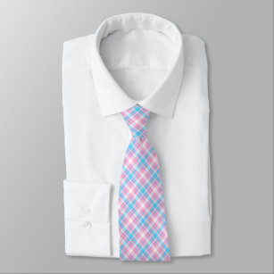 Hellblaues, rosa und weißes kariertes krawatte