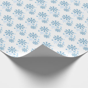 Hellblaues Schneeflocken-Weißes Geschenkpapier