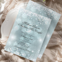 Hellblaues Silber Glitter Hochzeit Elegant