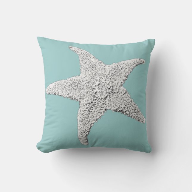 Hellblaues Starfish-Kissen Kissen (Vorderseite)