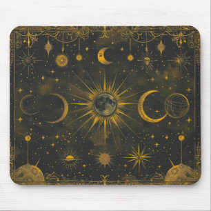Hellblaues und goldenes Himmel-Mausepad Mousepad