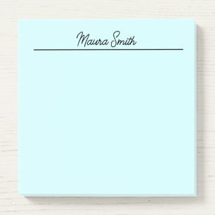 Hellblaues und schwarzes minimalistisches benutzer post-it klebezettel