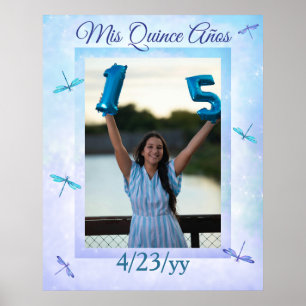 Hellblaues und Türkises Quinceanera-Willkommenssch Poster