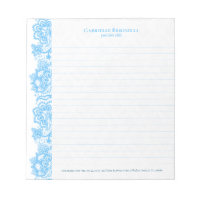 Hellblaues vintage Blumen-Spitzen-Notizbuch