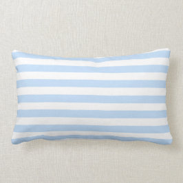 Hellblaues Weiß des modernen Strandes stripes Lendenkissen