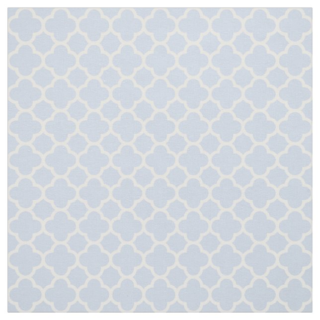 Hellblaues weißes Quatrefoil Muster Stoff (Muster)