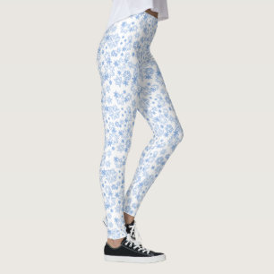 Hellblaues Winter-Schneeflocken-Muster Leggings