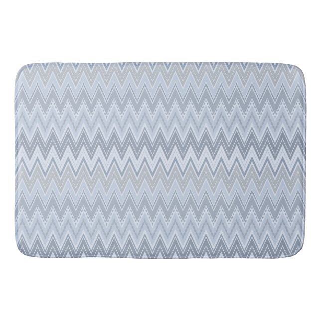 Hellblaues Zzigzack Badematte (Vorderseite)