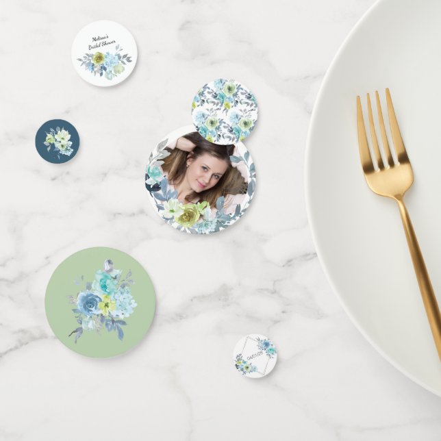 Hellblaugelbe grüne Blumenzwiebelkonfetti Konfetti (Gruppe)