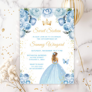 Hellblonde Prinzessin Sweet Sixteen Einladung