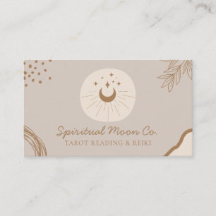Hellbraun Beige Erdtöne Mond Sterne Spirituelles R Visitenkarte