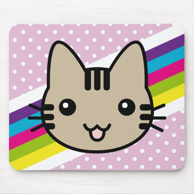 hellbraune Katzen-Tupfen Mousepad (Vorne)