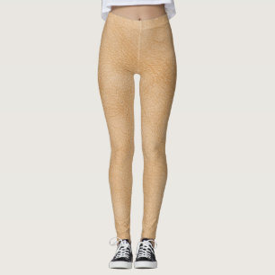 Hellbraune Ledertextur. Leggings