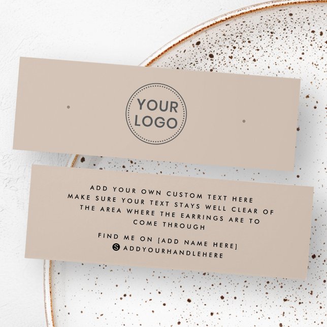 Hellbraune Logo-Ohrring-Anzeigetafel (Light brown custom logo stud earring display card)