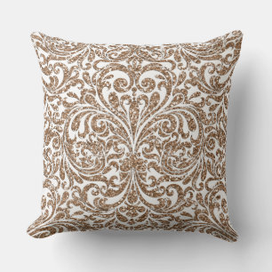 Hellbrauner Glitzer Reversible Kissen Elegante