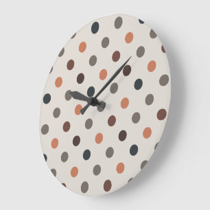 Hellbrauner Wald Polka-Punkte-Design Große Wanduhr