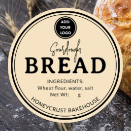 Hellbraunes Bäckerei-Sauerteig-Brotetikett Runder Aufkleber