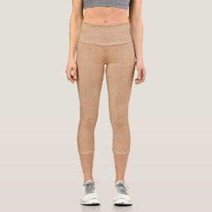 Hellbraunes Holzkorn Capri Leggings