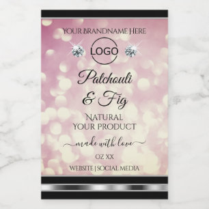 Hellburgunder Glitter Produktlabel Diamanten Logo Lebensmitteletikett