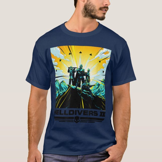 Helldivers 2 Farbige Sony PlayStation Videospiel  T-Shirt (Vorderseite)