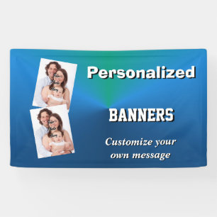 Helle abgestufte blaue Fotoschablone Banner